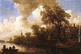 Jan Van Goyen Famous Paintings - River Scene